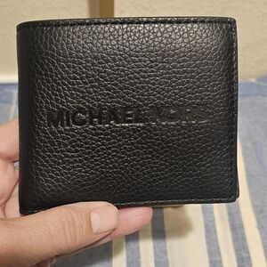 Michael Kors Black Textured Card Holder Wallet
